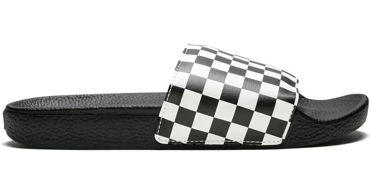 Chanclas con motivo de cuadros Vans de hombre de color Negro | Lyst