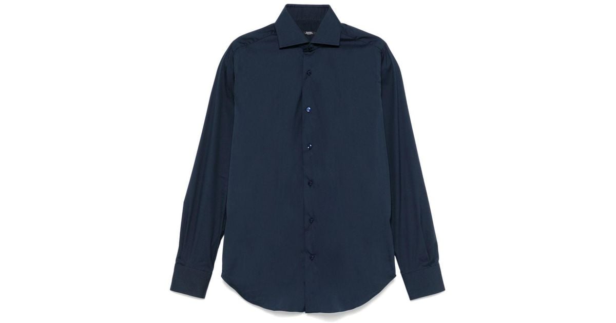 Barba Napoli SpreadCollar Shirt in Blue for Men Lyst UK