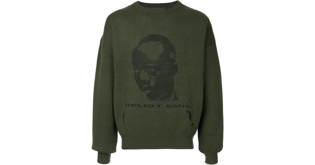 HELIOT EMIL Synthetic Front Print Pullover in Green for Men - Lyst