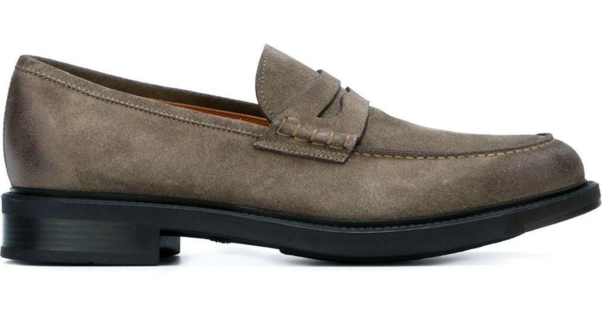 Santoni Loafer Shoes in Grey (Gray) for Men - Lyst
