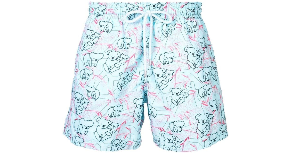 Vilebrequin Koala Pattern Swim Shorts in Blue for Men Lyst