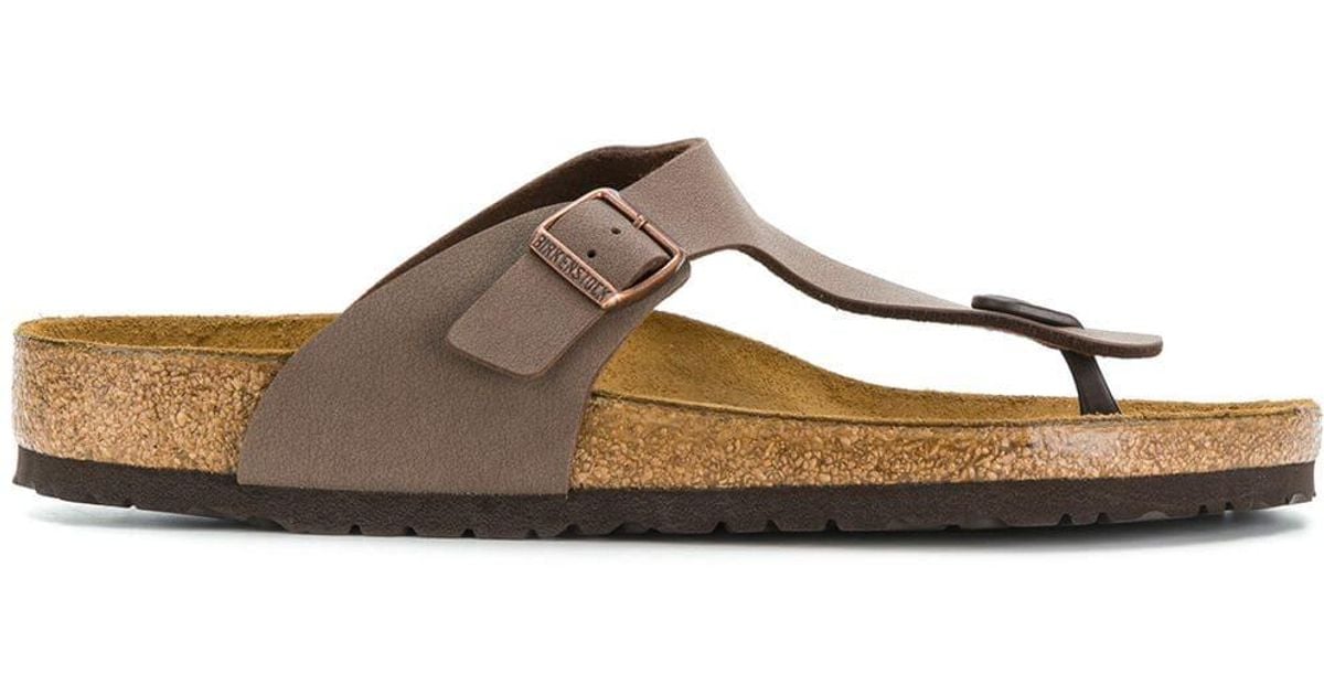  Birkenstock  Rubber  Buckle Detail Sandals  in Brown Lyst