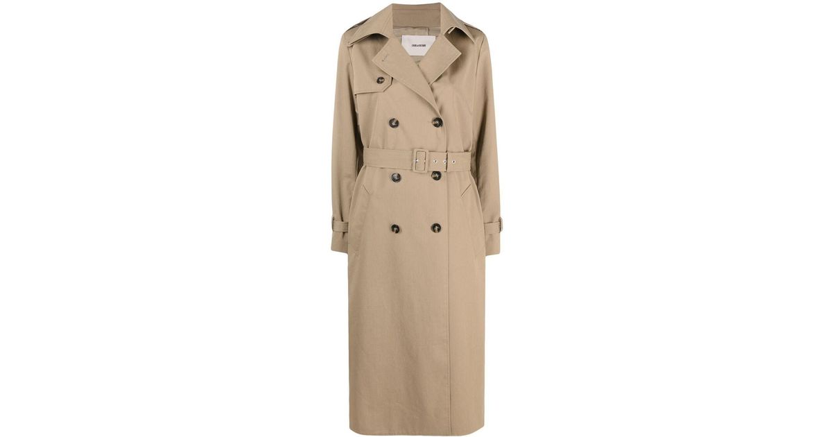 Zadig & Voltaire La Parisienne Double-breasted Trench Coat in Natural | Lyst