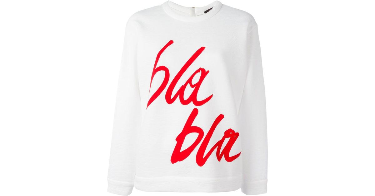 ODEEH Sweatshirt mit "Bla Bla"-Print in Weiß | Lyst DE