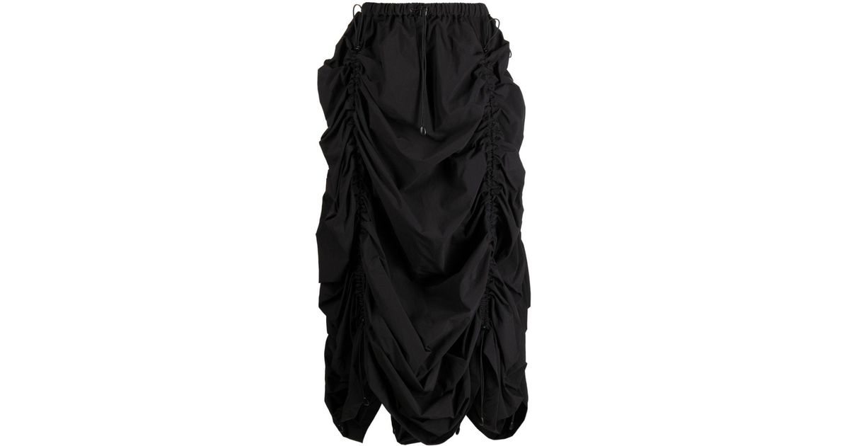 Junya Watanabe シャーリング スカート ブラック | Lyst