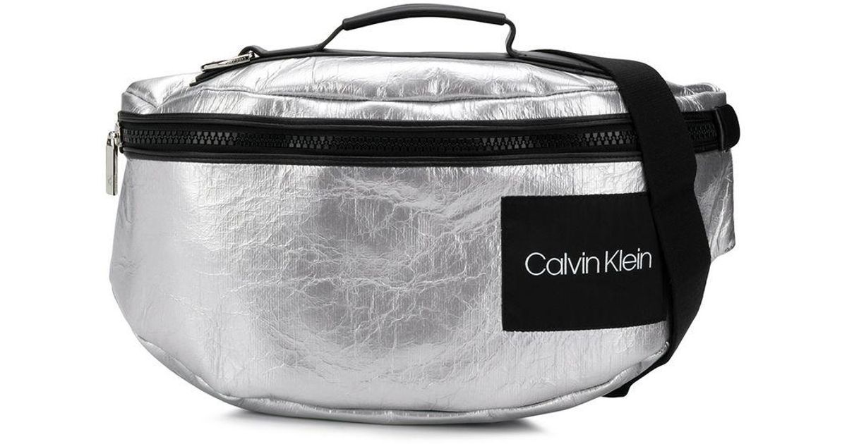 Calvin Klein Synthetic Large Belt Bag in Silver (Metallic) | Lyst