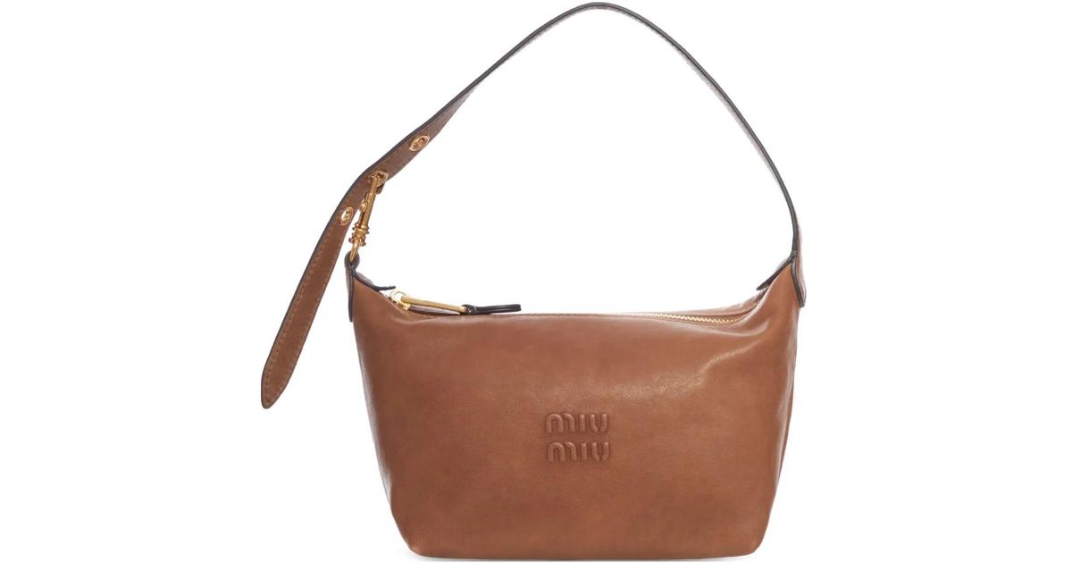 miu-miu-brown-Logo-Embossed- 