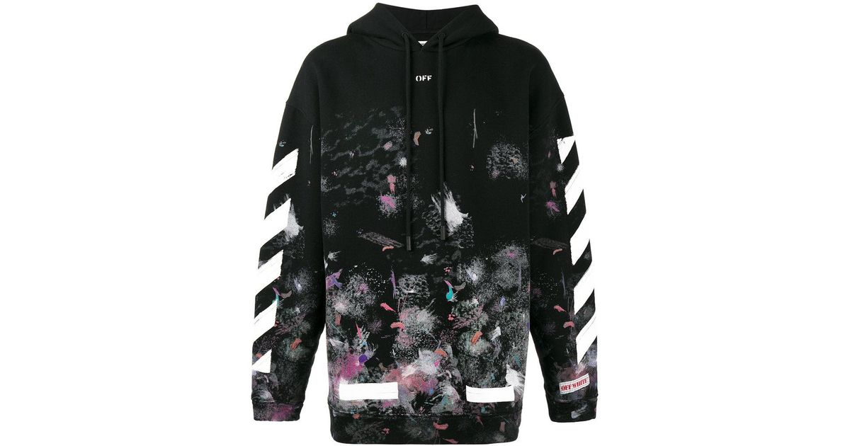 off white diagonal galaxy hoodie