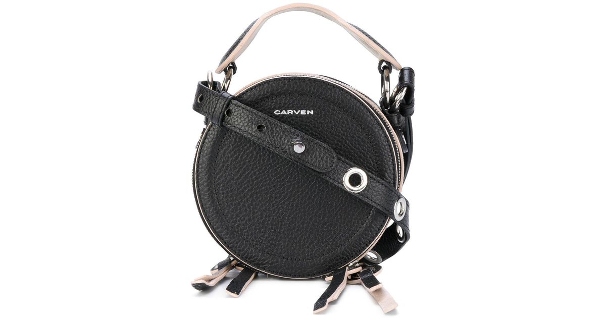 Lyst Carven Eyelet Round Bag In Black