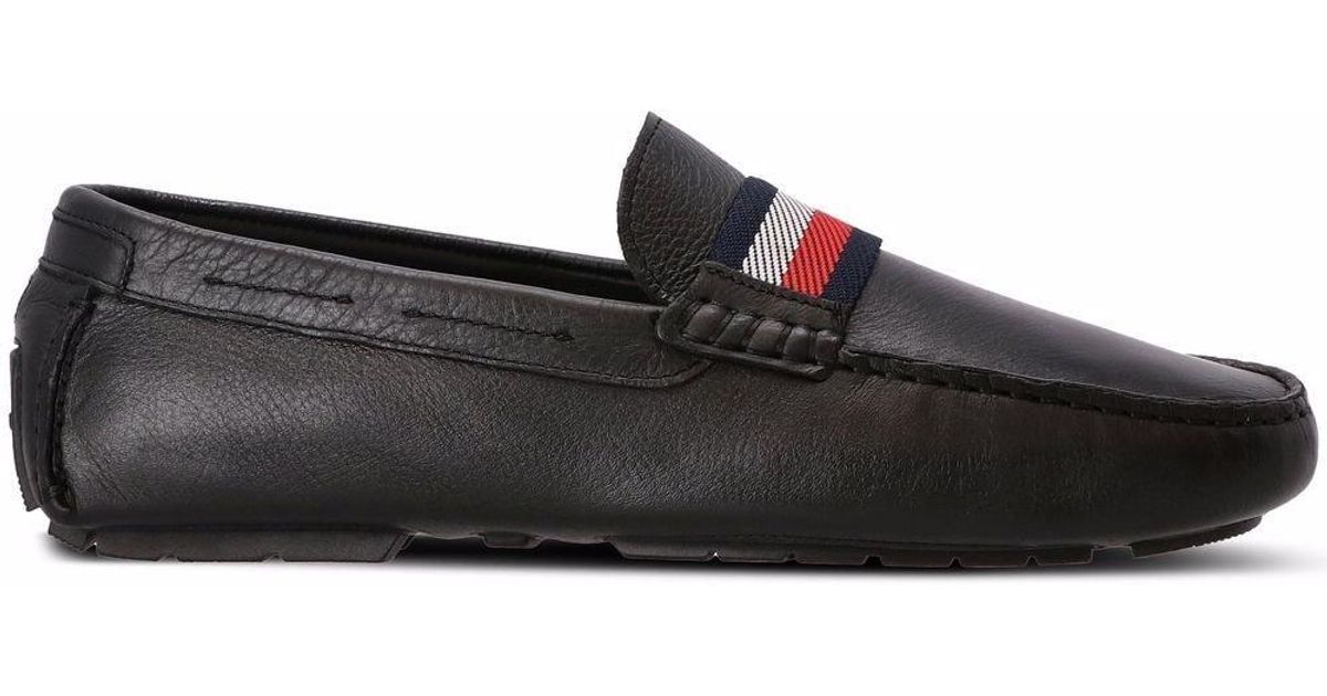 Tommy Hilfiger Iconic Leather Driver Loafers in Black for Men - Lyst