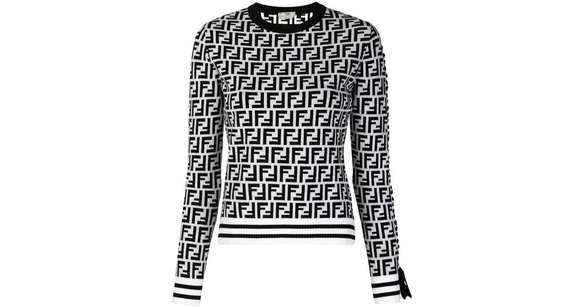 Fendi Fur Logo Long-sleeve Sweater in 