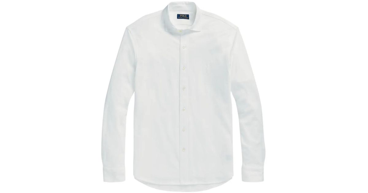 Polo Ralph Lauren Long-Sleeve Buttened Shirt in White for Men | Lyst