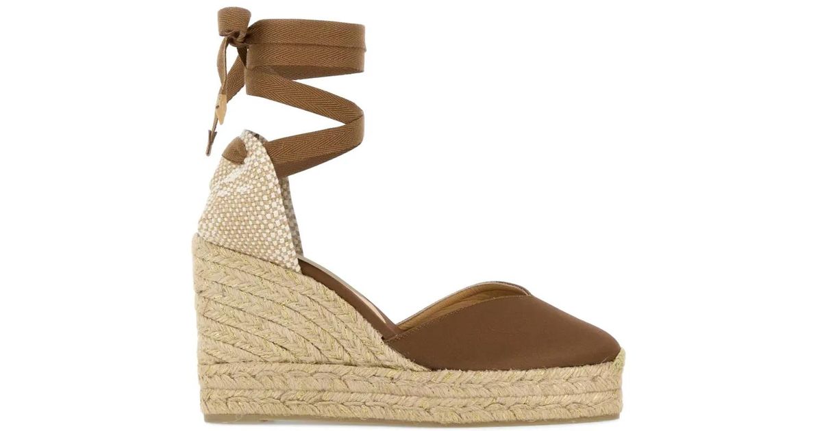 Castañer Chiara Tie-Fastening Wedge Espadrilles in Metallic | Lyst