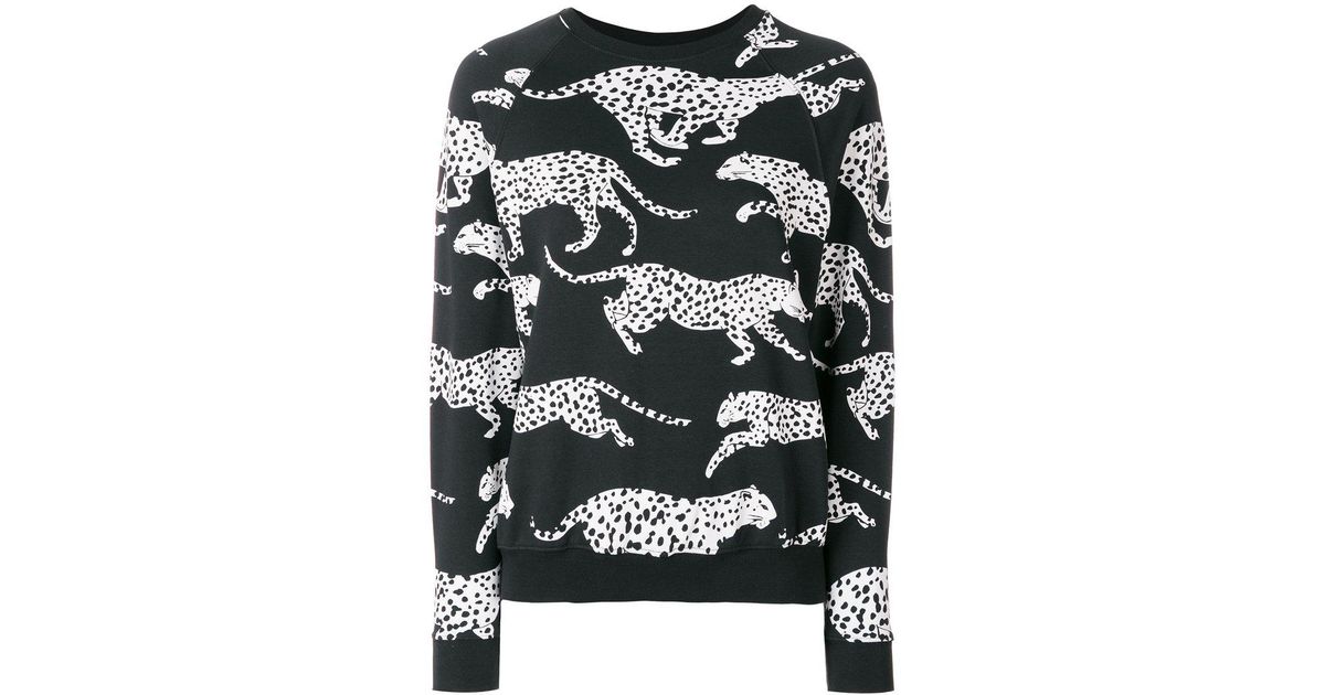 Zoe Karssen Cotton Leopards All Over Sweatshirt in Black - Lyst