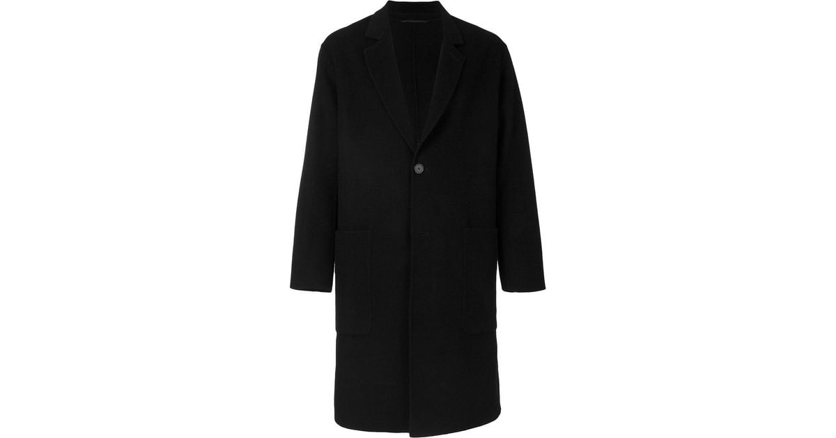 AMI Wool Oversized Two Buttons Coat in Black for Men | Lyst