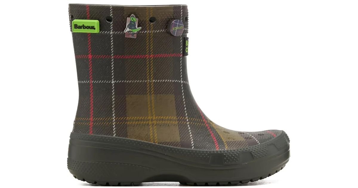 Crocs™ X Barbour Plaid Boots in Green | Lyst UK