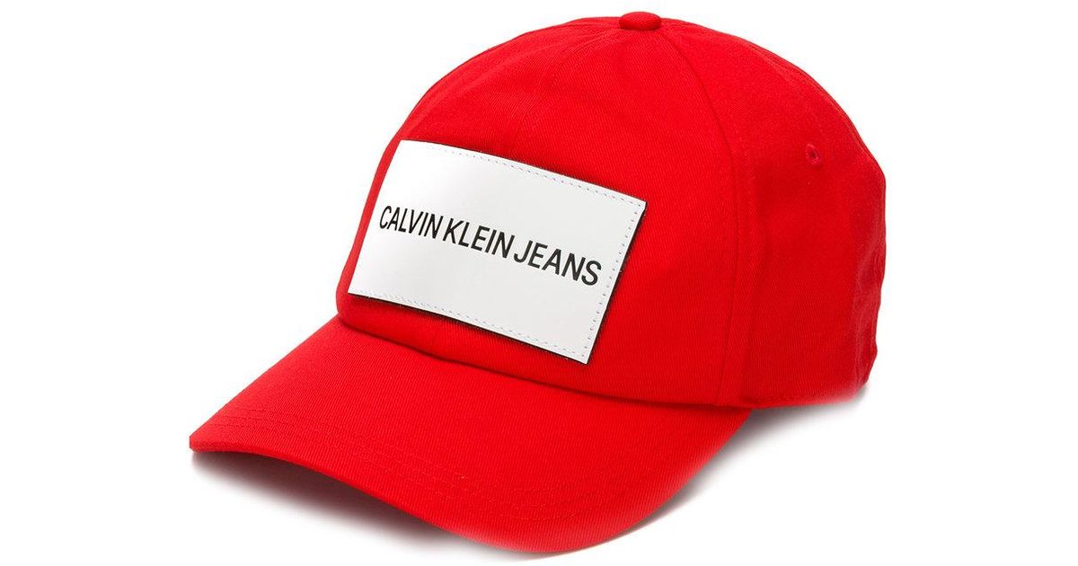 red calvin klein hat