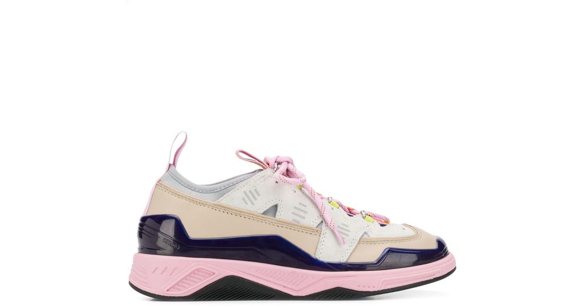 KENZO Leather Klimb Sneakers in Pink - Lyst