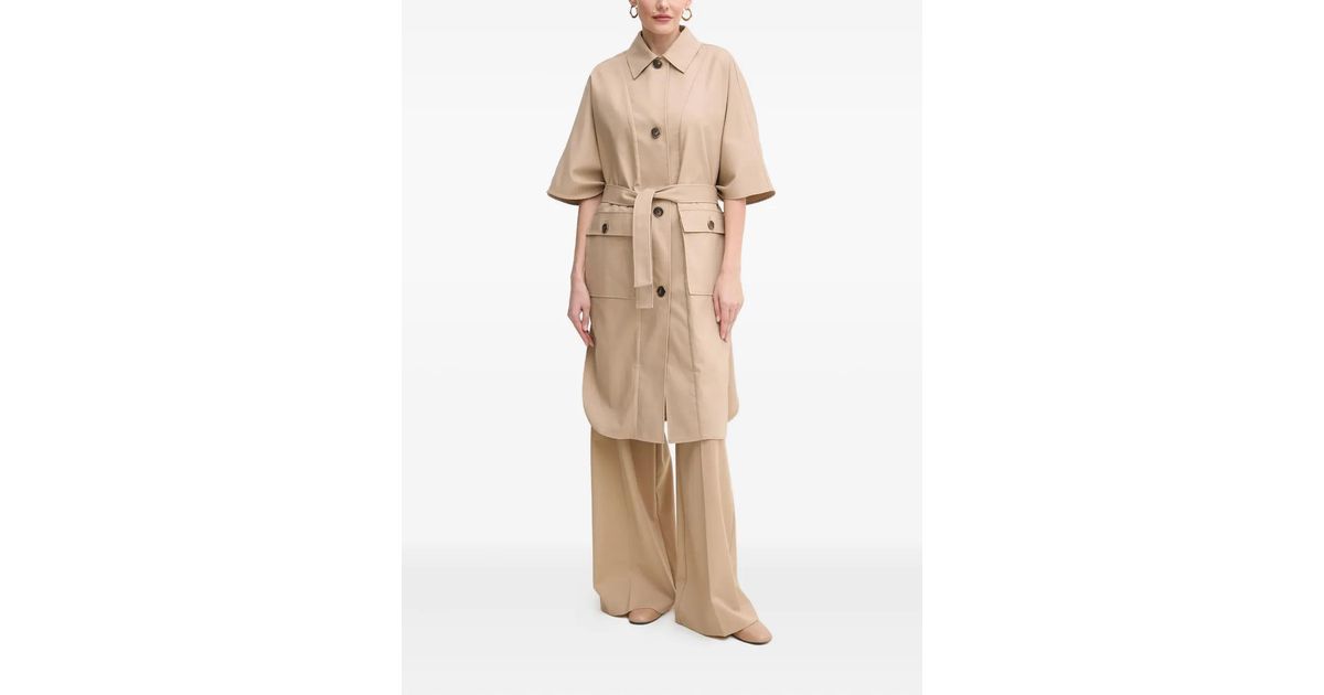 Guess X Marciano Cindy Belted Coat in Natural | Lyst