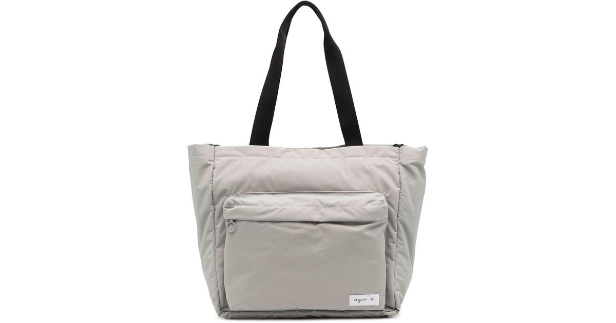 agnès b. Logo-patch Messenger Bag in Grey (Gray) - Lyst