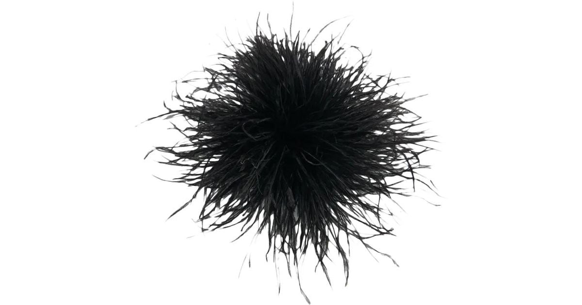 Essentiel Antwerp Kurdy Ostrich-Feather Brooch in Black | Lyst
