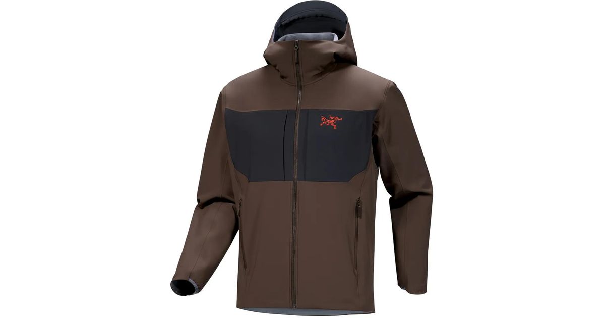 Arc'teryx Hooded Panelled Zip-Up Jacket in Brown for Men | Lyst