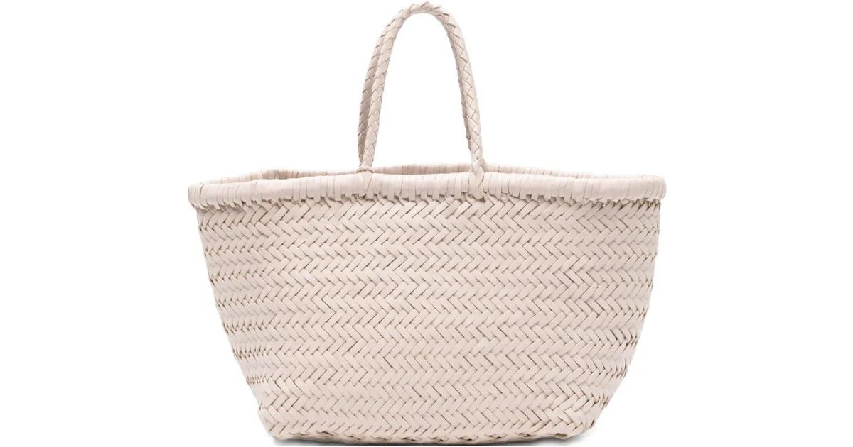 Dragon Diffusion Small Bamboo Triple Jump Woven Tote Bag in Natural ...