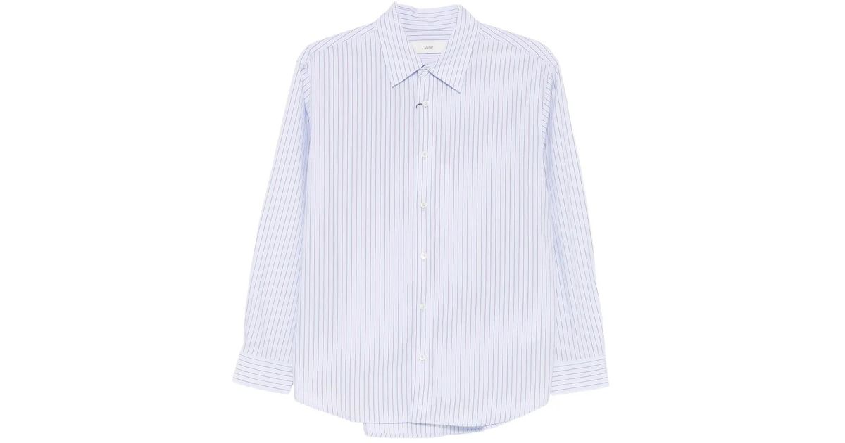 PINSTRIPE SHORT CUFF SLEEVE BUTTON DOWN SHIRT
