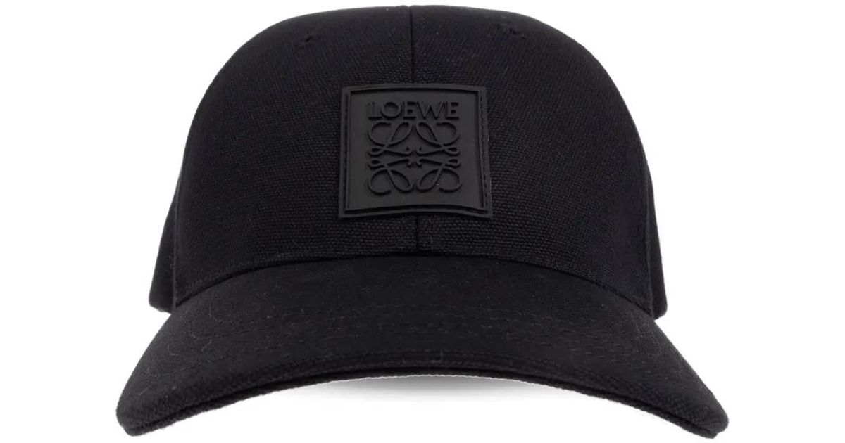 Loewe Black All-over Anagram Embroidered Distressed Baseball Cap Loewe - Anagram leather-trimmed baseball cap Loewe main image 2