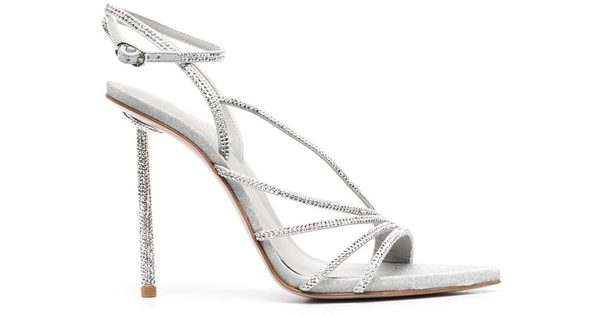 Le Silla Bella 110mm Crystal-embellished Sandals in White | Lyst