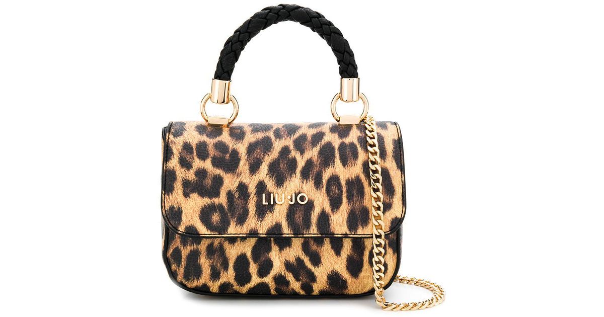 Bolso con correa de cadena y estampado de leopardo Liu Jo de color Marrón -  Lyst