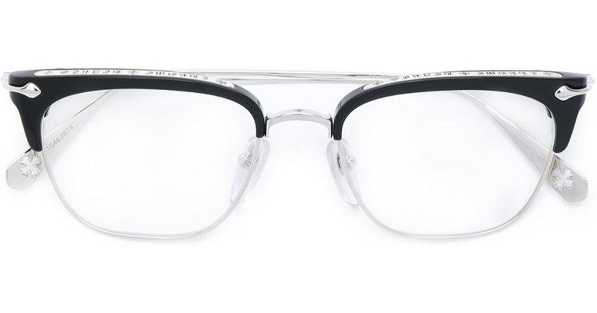 Chrome Hearts Square Frame Optical Glasses in Metallic | Lyst