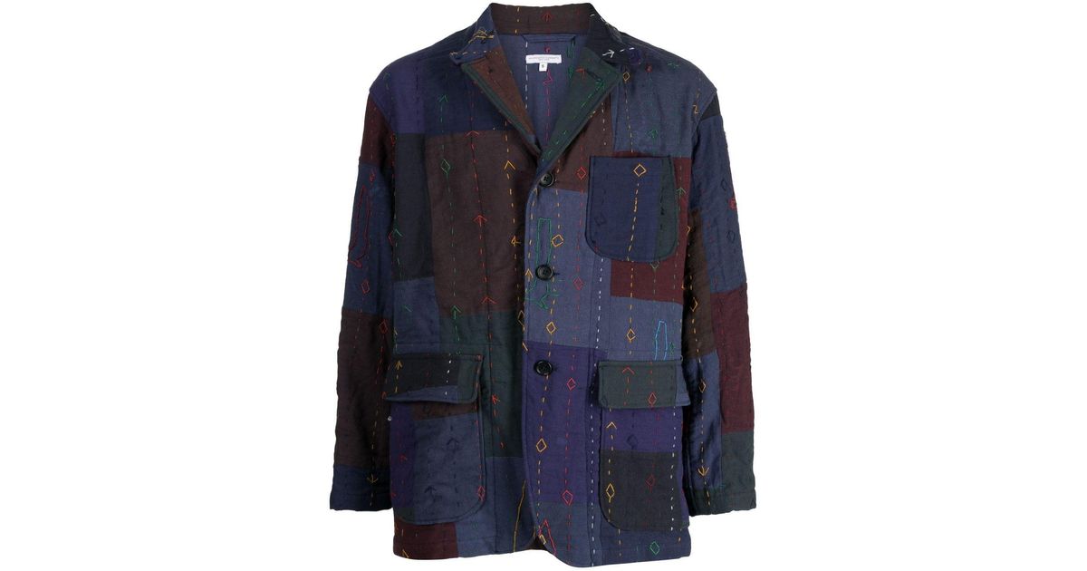 Engineered Garments Patchwork Cotton Blazer in Blue for Men | Lyst