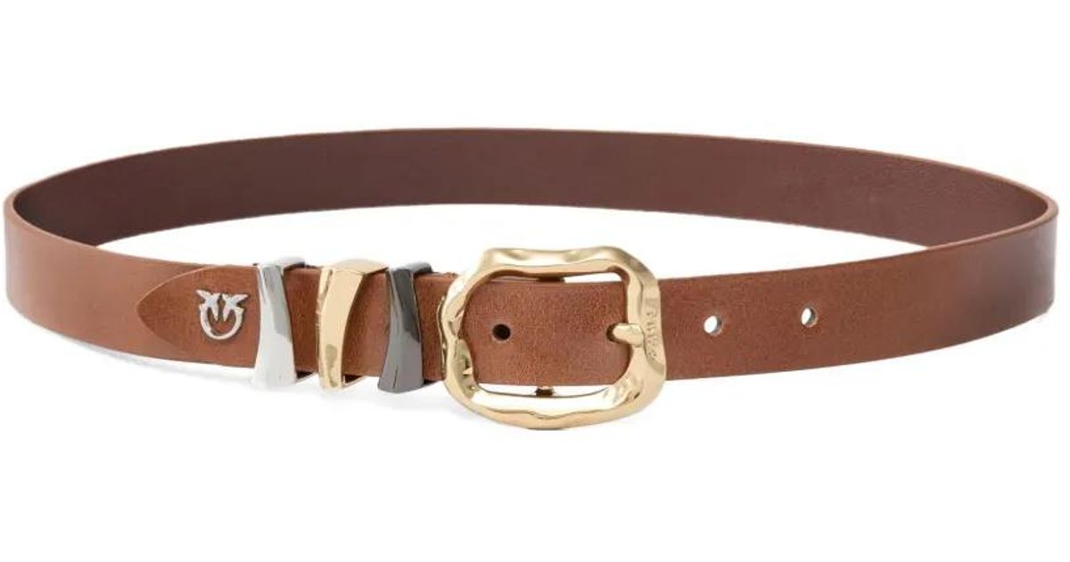PINKO Brown Calf Leather Bos Taurus Regular Belt main image 0