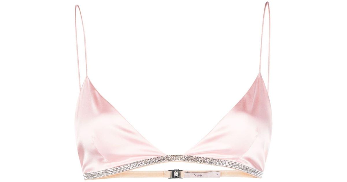 Nue Rhinestones-embellished Triangle Bra Top in Pink | Lyst