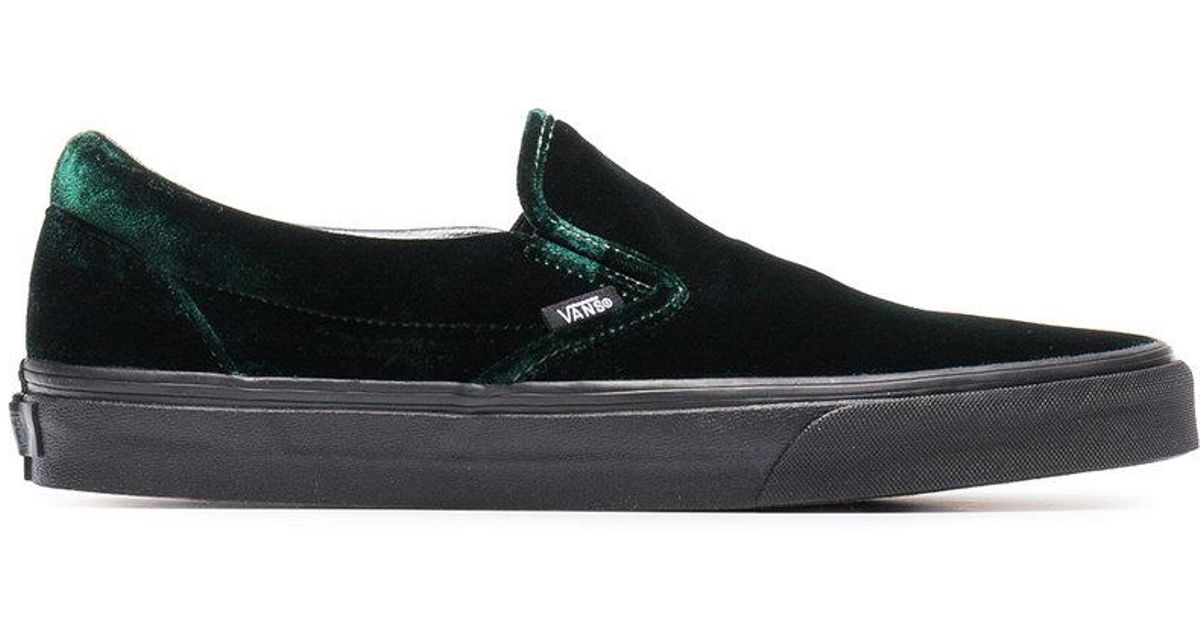 Vans Velvet Classic Slip-on Shoes in Green for Men | Lyst