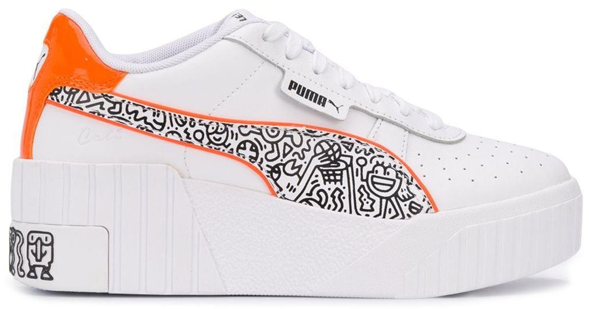 PUMA Leather X Mr Doodle Cali Wedge Sneakers in White Lyst Australia