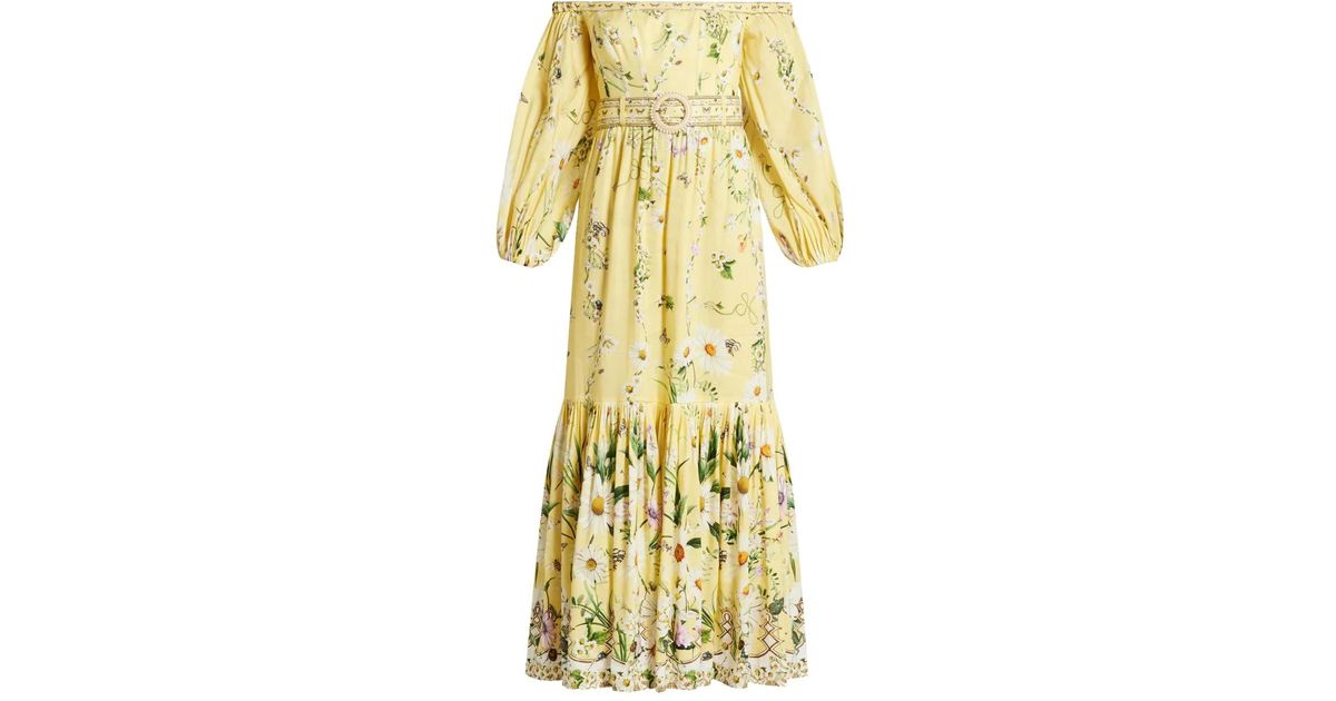 knee length dresses for ladies Floral-Print Long Green Formal Dress with Ruffle– PromGirl main image 1