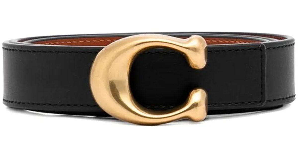 COACH Logo-Buckle Belt in White | Lyst UK