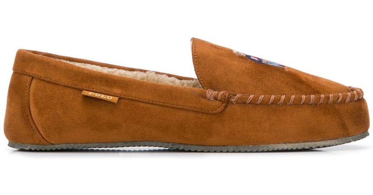 Polo by Ralph Lauren Tan Bear Embroidered Loafers Polo Ralph Lauren | Signature #PoloBear accessories arrive  main image 2