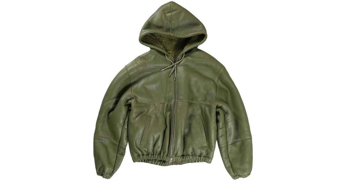 stussy-green-Leather-Hooded-