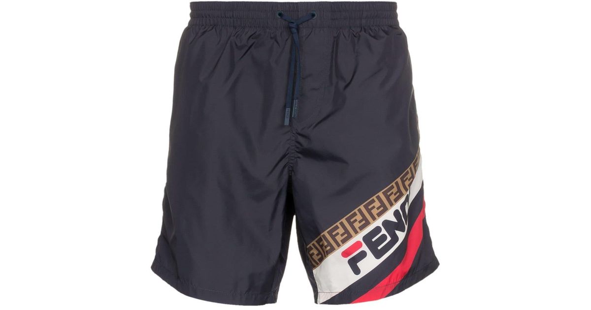 fendi fila swim shorts