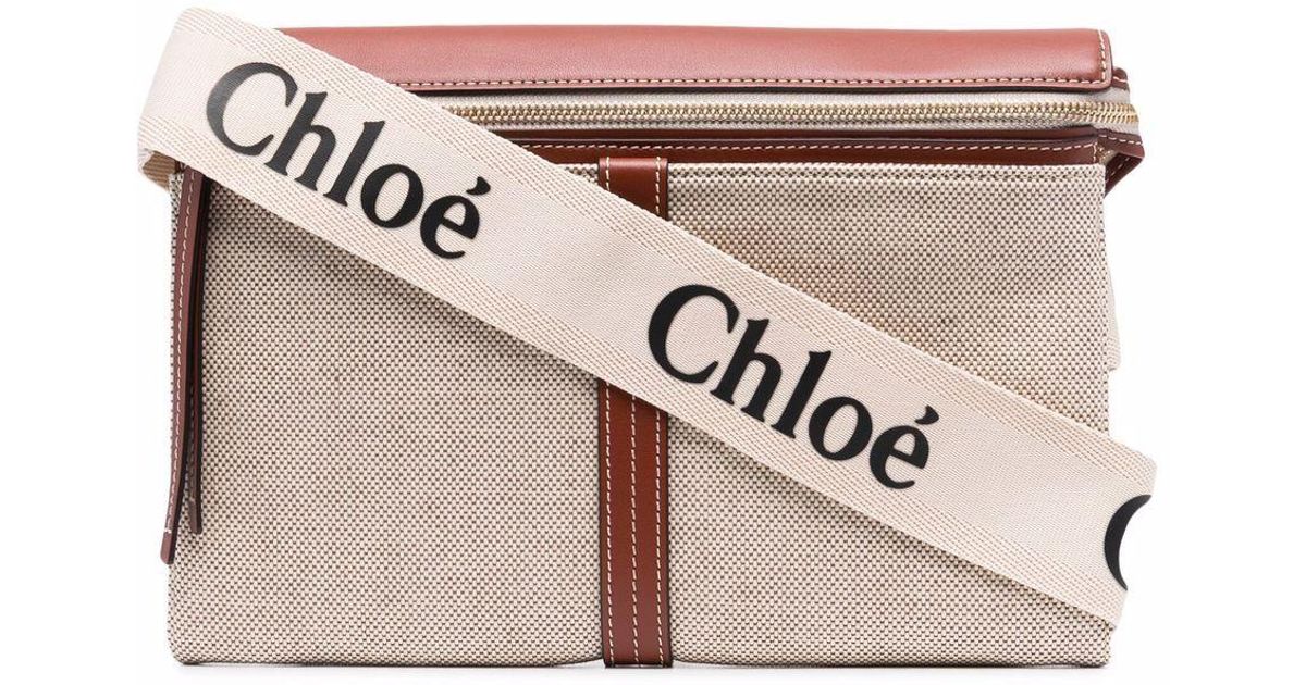 Chloé Cotton Woody Logostrap Crossbody Bag Lyst UK