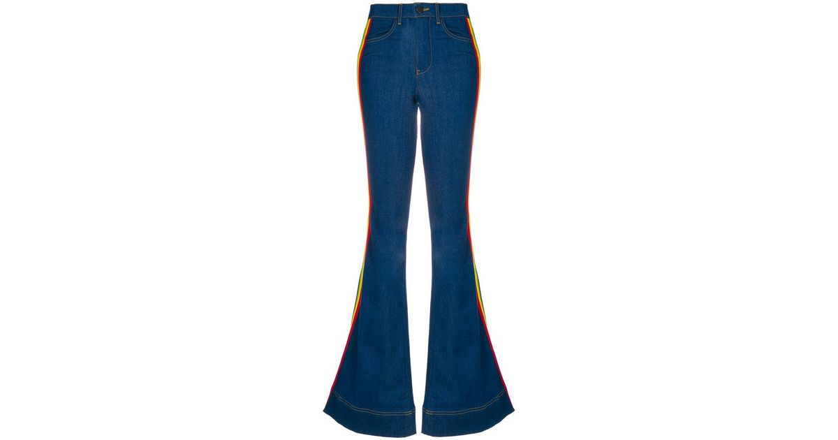 Alice + Olivia Denim Rainbow Side Panel 