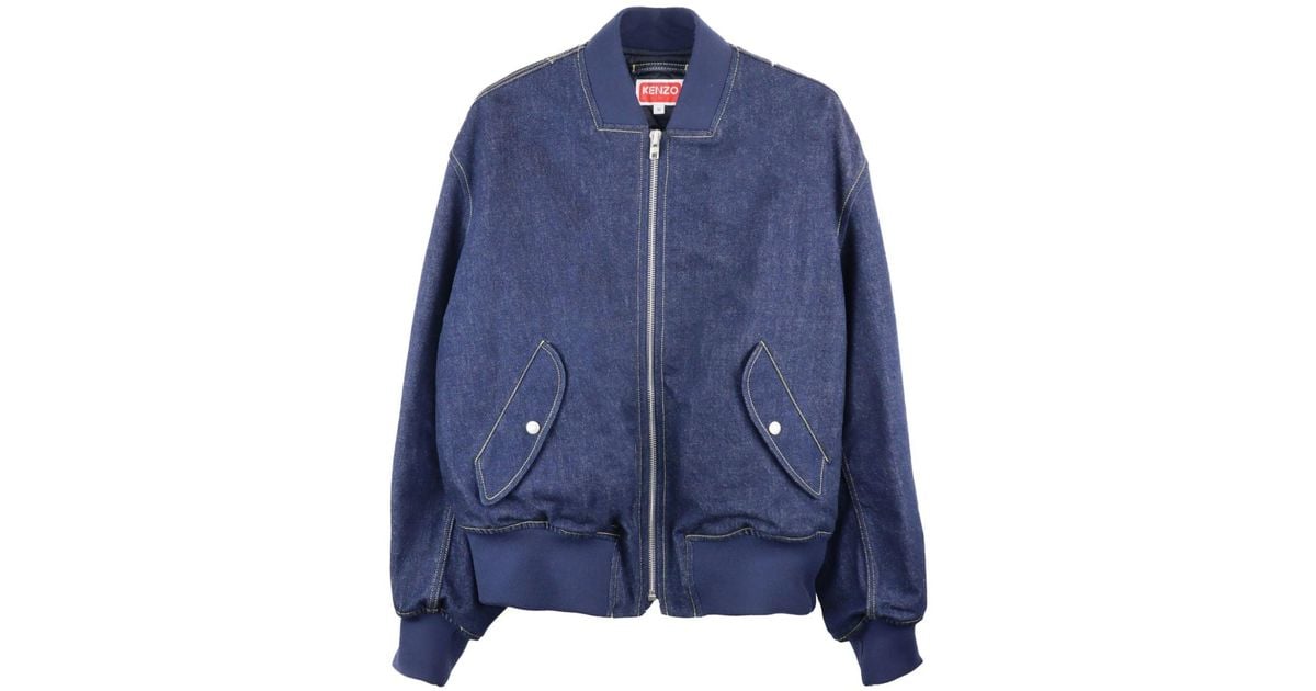 【新品】KENZO PARIS RINSE DENIM BOMBER KENZO Stud-Embellished Denim Bomber Jacket in Blue for Men