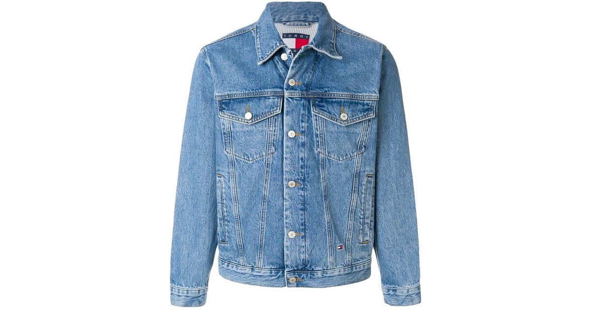 denim jacket tommy hilfiger logo on back