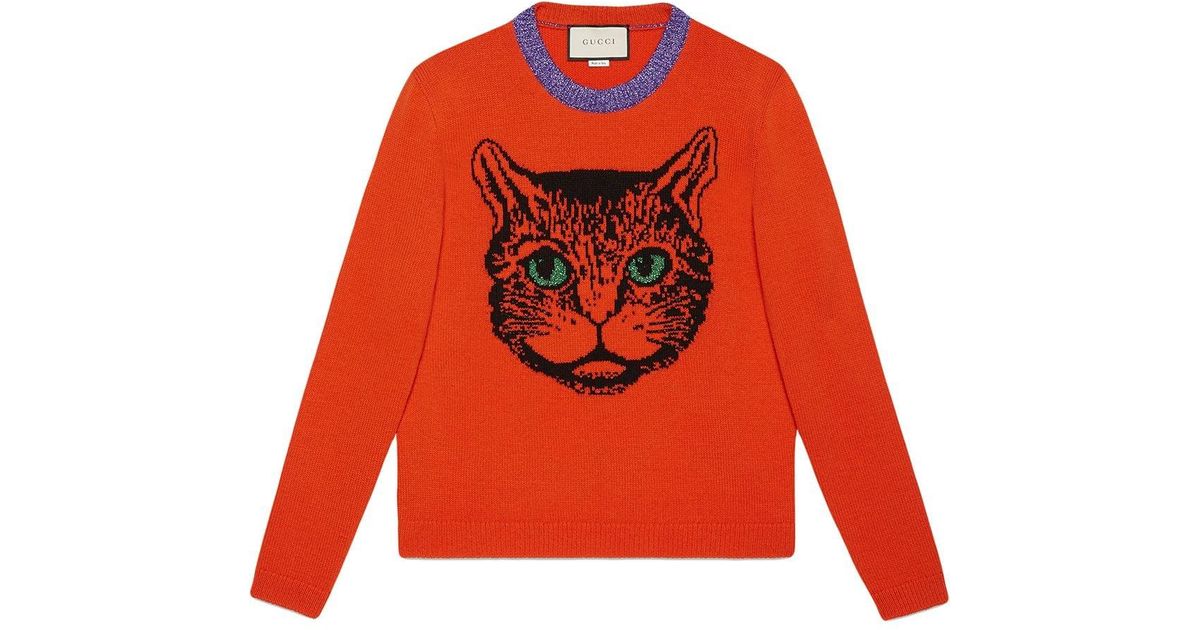 Gucci Mystic Cat Wool Knit Sweater in 