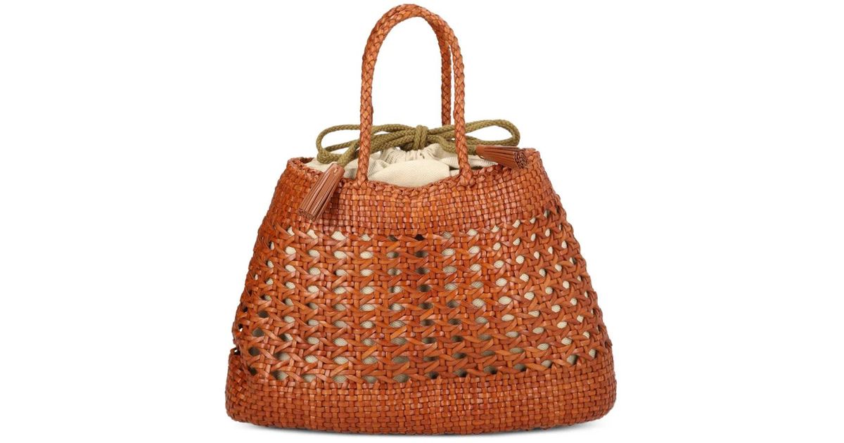 Dragon Diffusion Santa Cano Tan Woven Shoulder Bag in Orange | Lyst UK