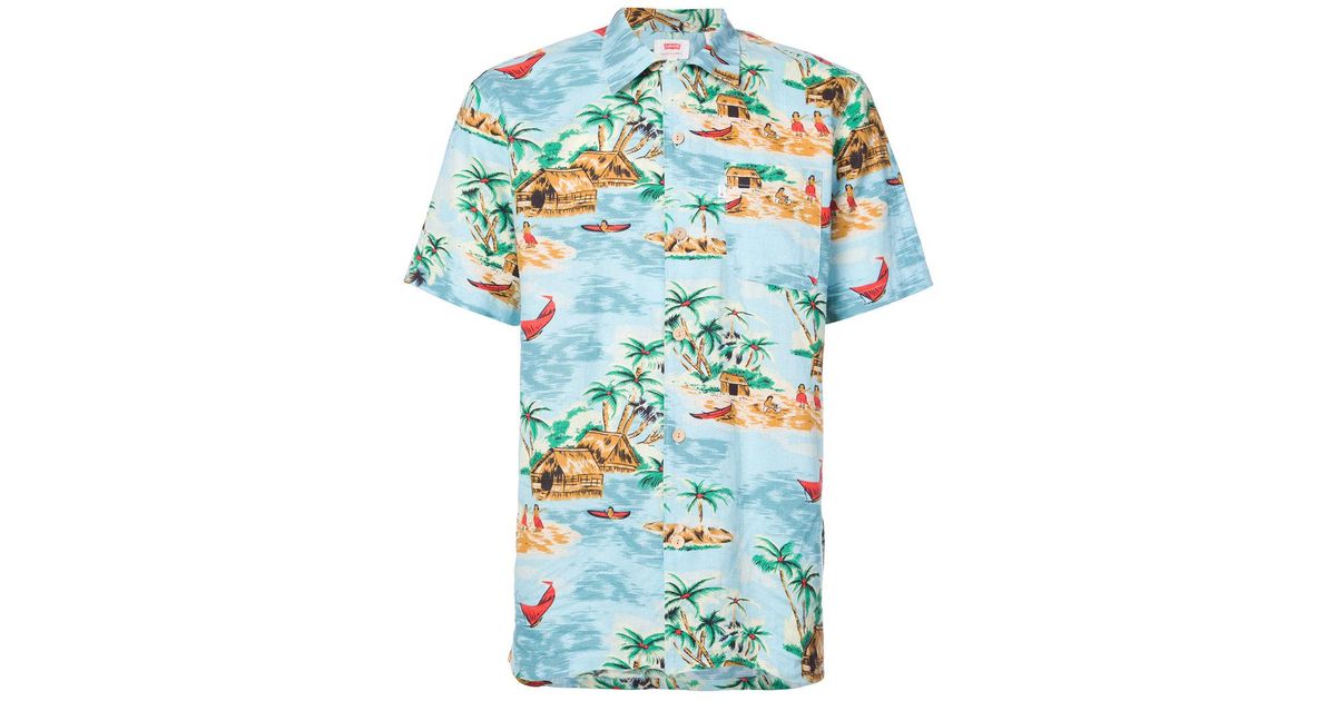 Cotton Pelican Cameo Hawaiian Shirt 