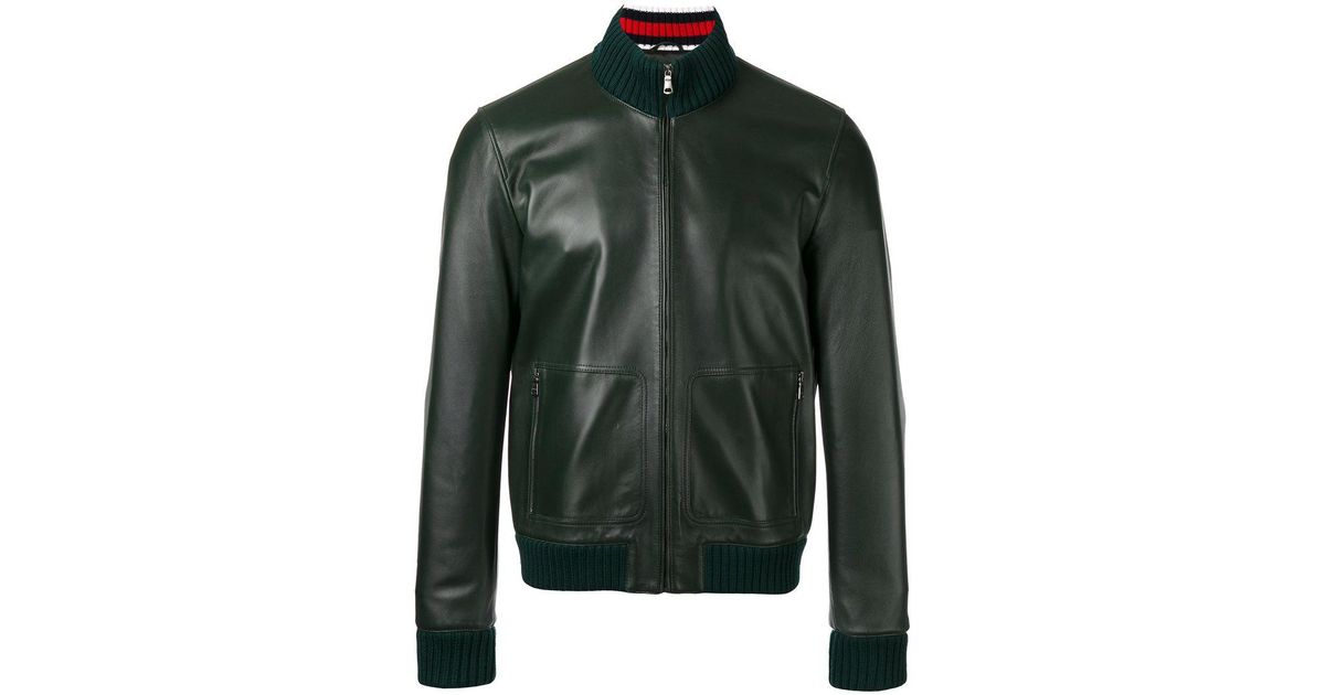 gucci green leather jacket
